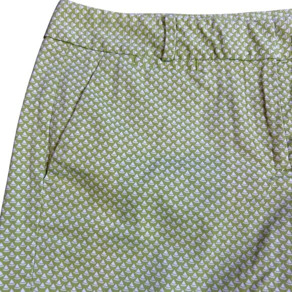 Talbots Lime Green Sailboat Print Chino Shorts Size 4 - Picture 2 of 8